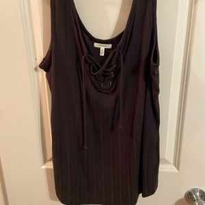 Charcoal Lace Up Tank